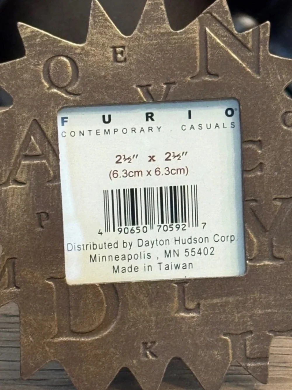 FURIO Contemporary Photo Picture Frame Rare Alphabet Heavy Metal